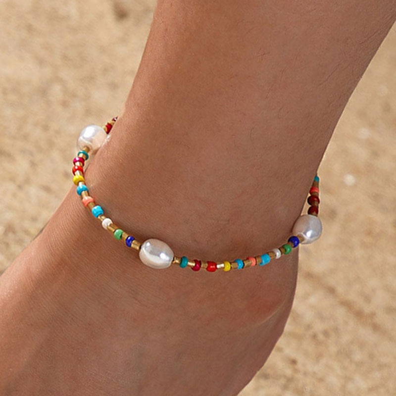 Yobest Bohemien bunte perlen Perle Anhänger Fußkettchen Weiblichen Fußkettchen Kette Knöchel Armbänder für Frauen Strand Schmuck