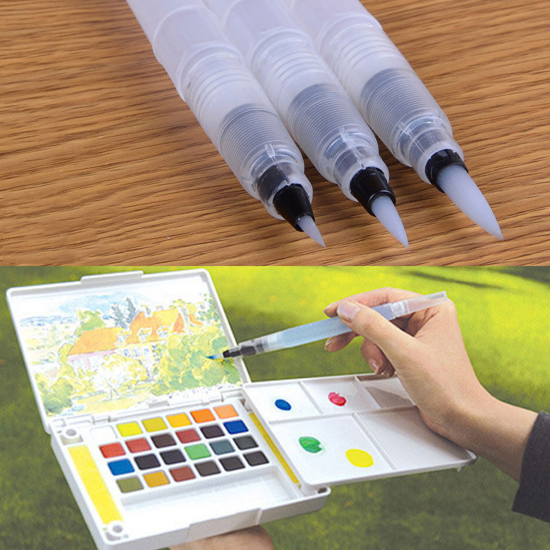 1/3Stck Nachfüllbare Tinte Farbe Stift Wasser Pinsel Malerei Kalligraphie Darstellung Stift Büro Schreibwaren MJJ88