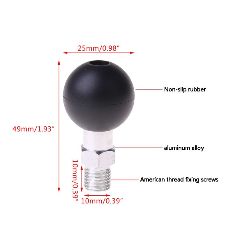 1Zoll Ball Basis M10 X 1,25 Männlichen Gewinde Montieren | Motorrad Motorrad für RAM Moun