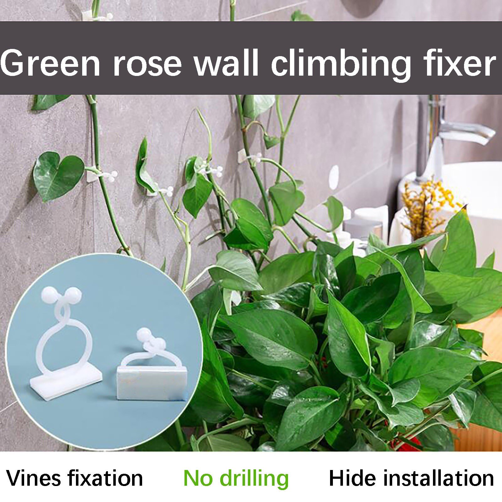 Garten Gemüse Anlage Unterstützung Verbindlich Clip Reben Anlage Klettern Zauberstab Fixer Nicht-kennzeichnung Selbst-Klebstoff Haken Organisieren