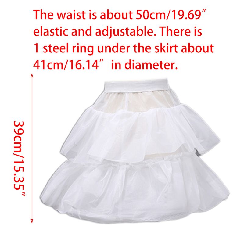 Blume Mädchen Petticoat Felsen Einzel Band Doppel Schicht Rüschen Hochzeit Unterrock U90E