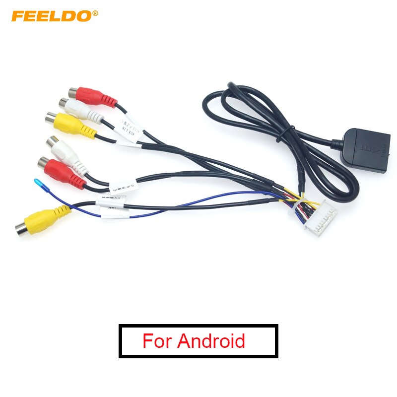 FEELDO 1PC 20-Stift Erweiterte Schnittstelle RCA AUX-in/aus Kabel Mit SIM Slot Für Android Kopf Einheit Stereo # CT6345