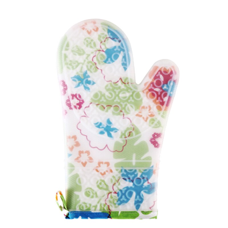 1 Paare Backofen Handschuhe Silikon und Baumwolle Doppel-Schicht Wärme Beständig Handschuhe Silikon BBQ Handschuhe