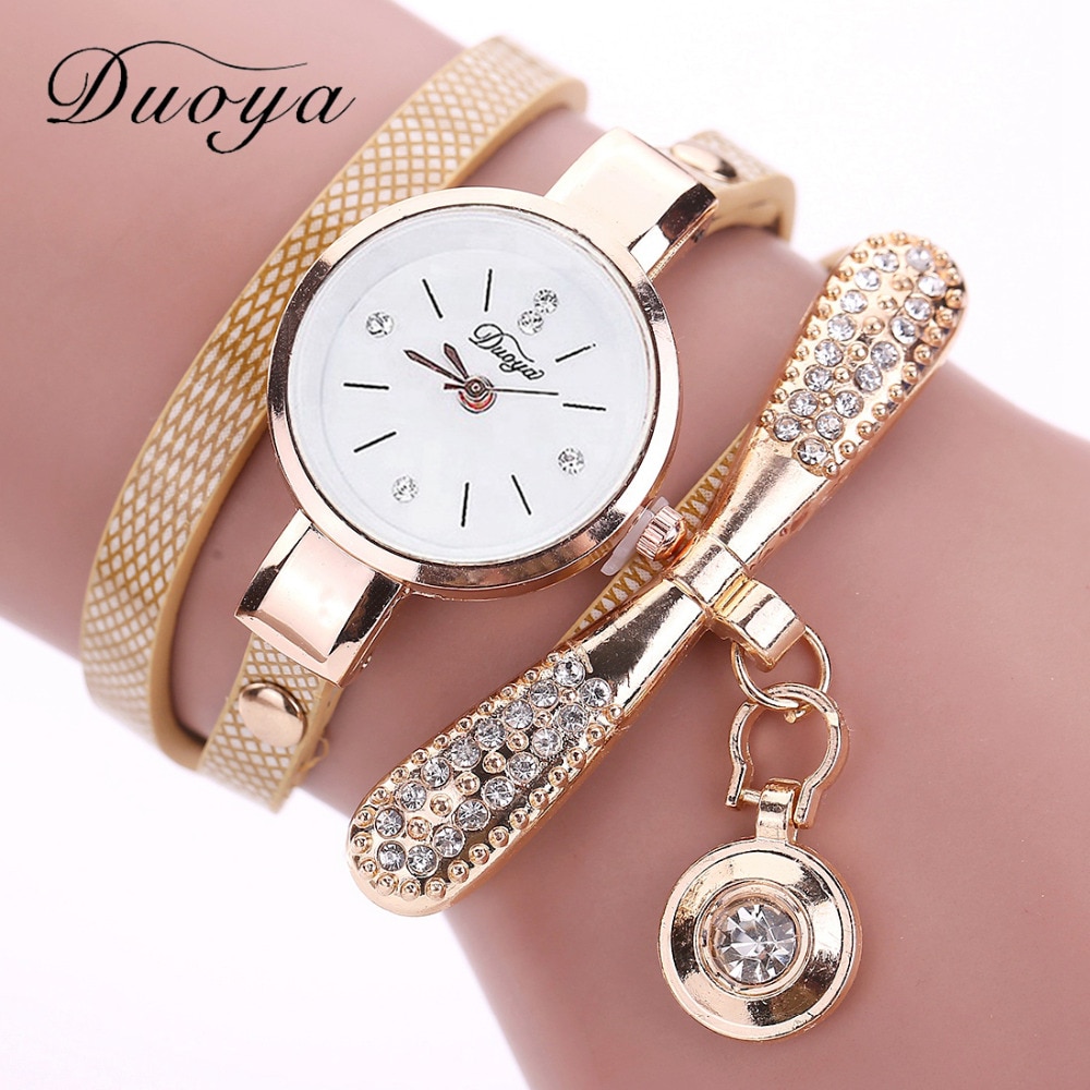 Frauen Uhren lässig Armbinde Uhr Frauen Relogio Leder Strass Analog Quarz Uhr Uhr Weibliche Montre Femme