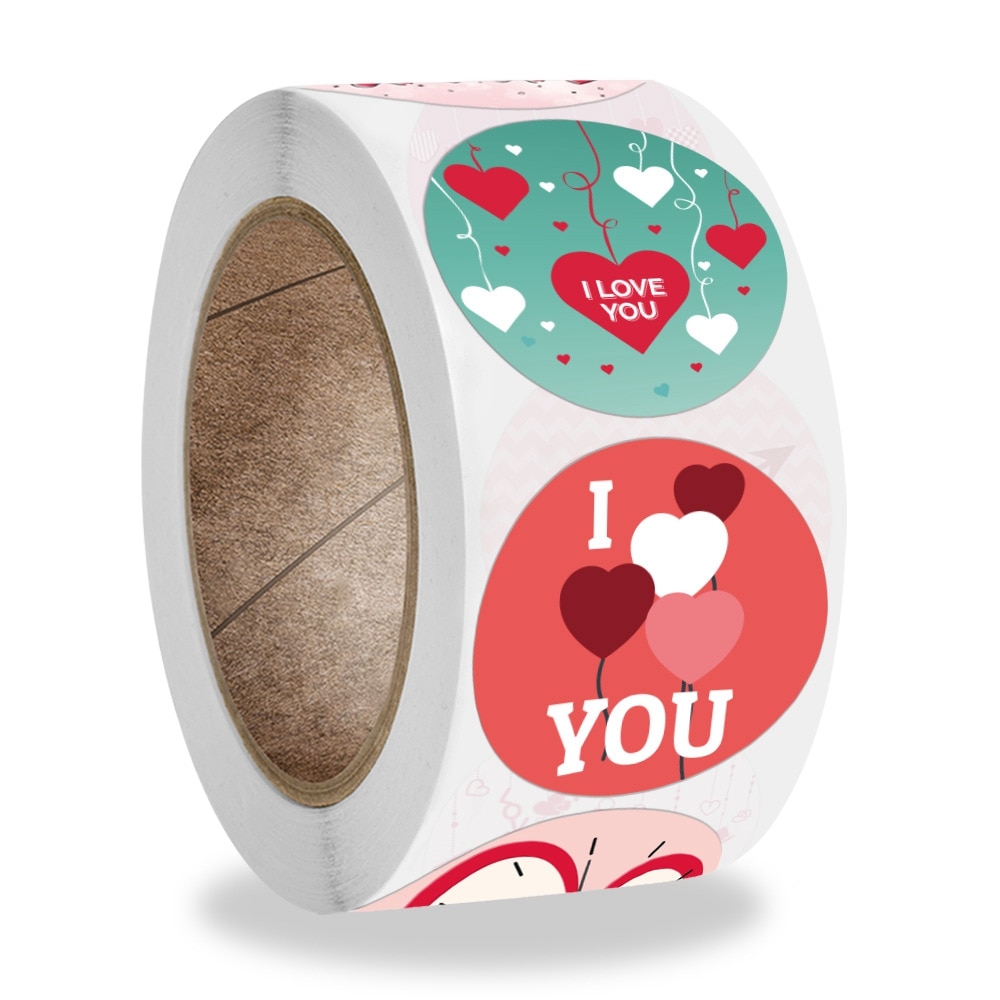500 stücke 1 Zoll ICH liebe SIE Herz Aufkleber Glücklich Valentinstag Schild Umschlag Handtasche Süßigkeiten Schokolade Kasten Dekor