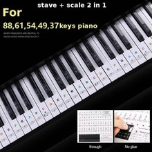 transparent Klavier Tastatur Aufkleber 54/61 Schlüssel Elektronische Tastatur Klavier Aufkleber 88 Schlüssel Klavier stechen Hinweis Aufkleber für Weißen Tasten