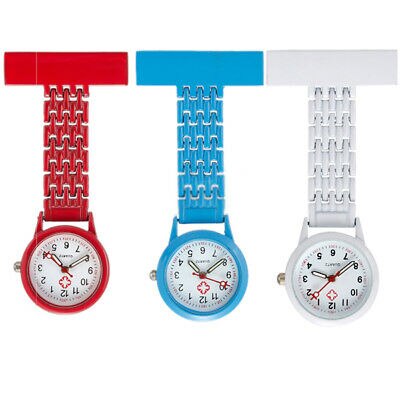 Kunststoff krankenschwester Uhr Taschenuhr brosche quarz Taschenuhr unisex farben p 99 S0230 gesendet aus Italien