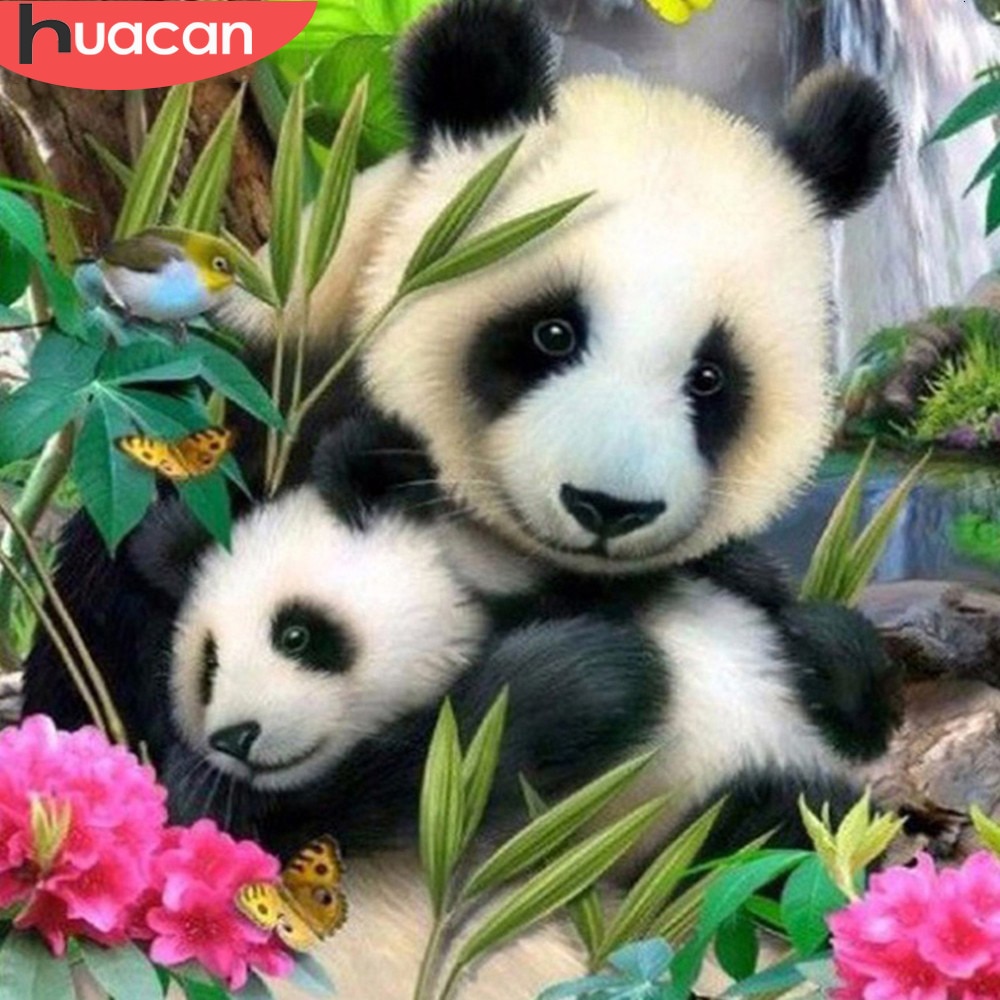 HUACAN Diamant Stickerei Ebene 5D DIY Diamant Malerei Voll Platz Panda Diamant Mosaik Bild Von Strass Art