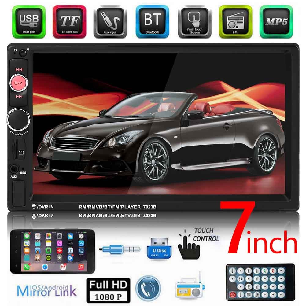 Doppel Lärm Auto Stereo FM Radio Empfänger mit Montage Bluetooth USB 7023B Bausatz für Elemente Persönliche Auto Teil Ornamente