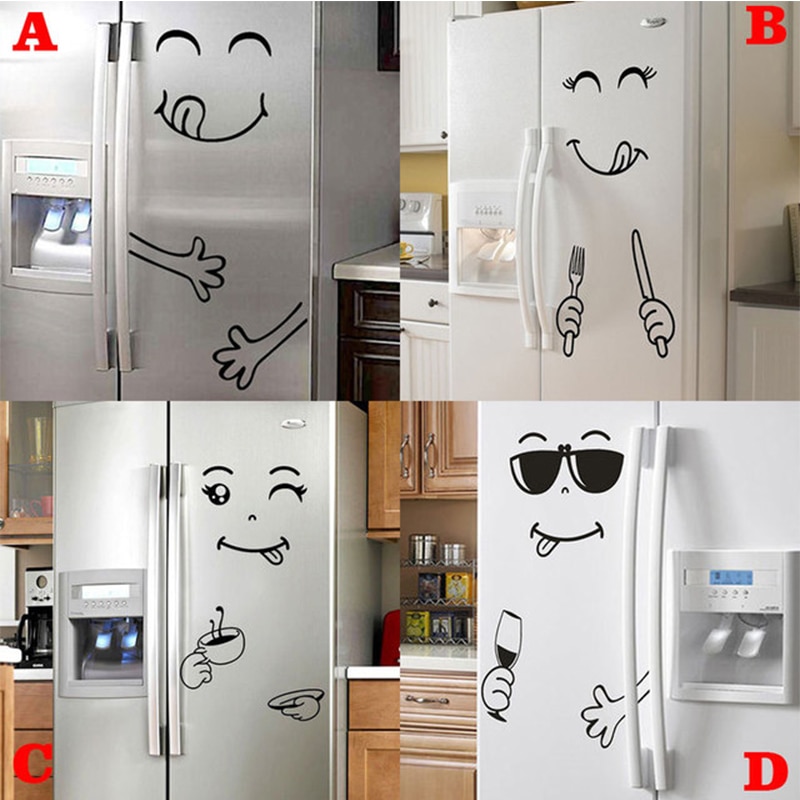 Kühlschrank Magneten PVC Wasserdicht Abnehmbare Zauberstab Aufkleber lecker Gesicht Kühlschrank Aufkleber Kunst Kühlschrank Dekoration Küche Liefert
