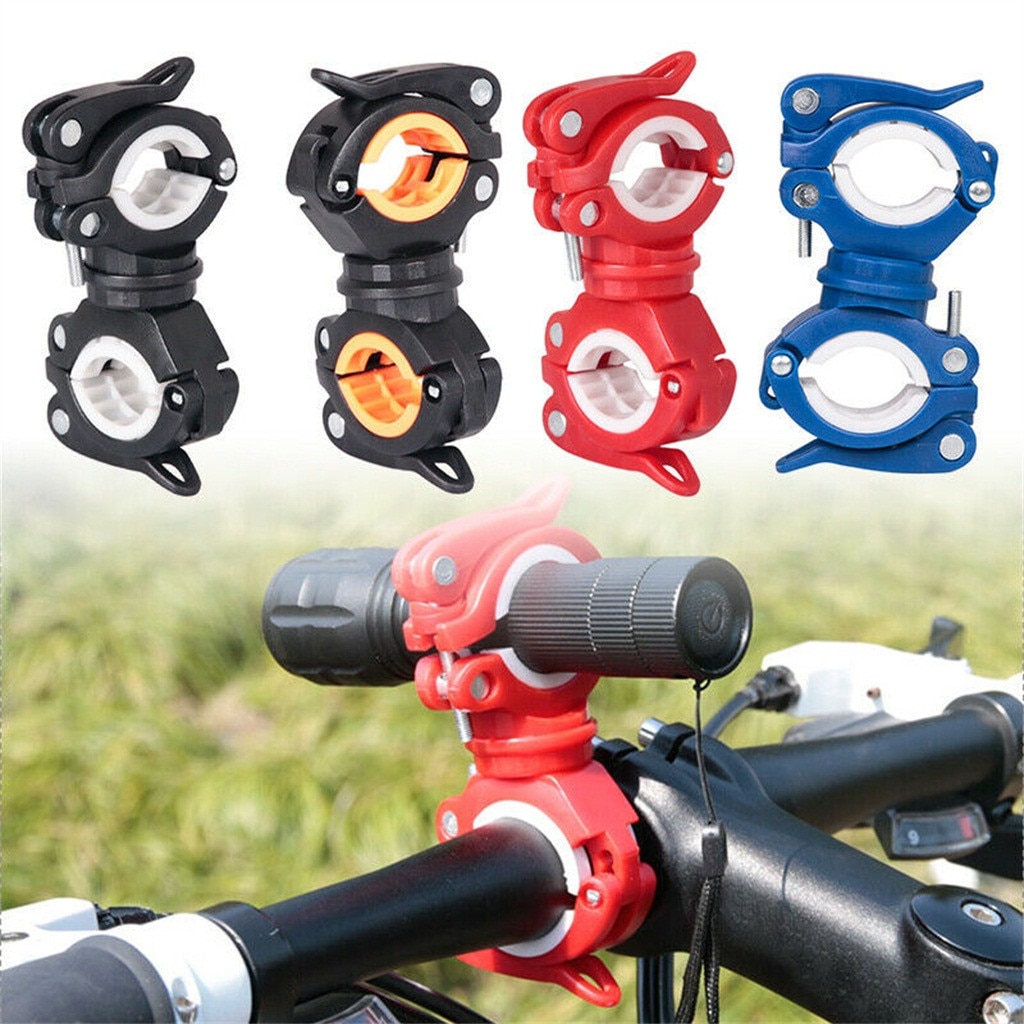 360 grad Fahrrad LED Taschenlampe Halterung Halfter Lampe Stehen Fahrrad Taschenlampe Clip Klemme unterstützung Handy, Mobiltelefon fahrrad lenker