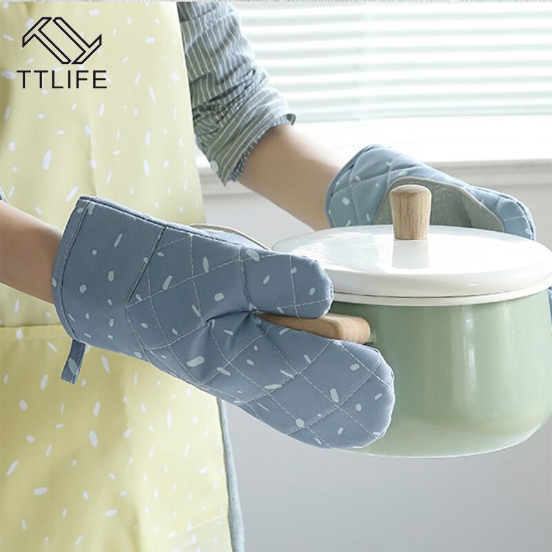 1 paar Küche Mikrowelle Handschuh Haushalt Nicht-Unterhose Baumwolle BBQ Ofen Backen Handschuhe Wärme beständig Küche Topflappen Ofen Fäustlinge
