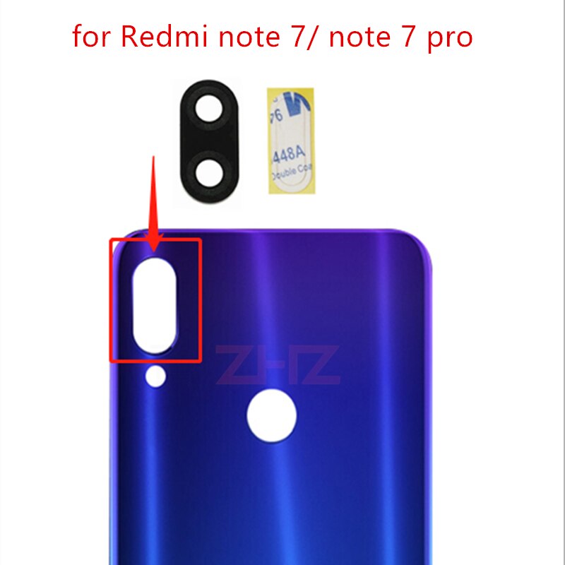 2 stücke für Xiaomi Redmi hinweis 7 Kamera Glas Objektiv Zurück Hinten Kamera Glas Objektiv Ersatz Hinweis7 Profi Reparatur Ersatz teile mit Kleber