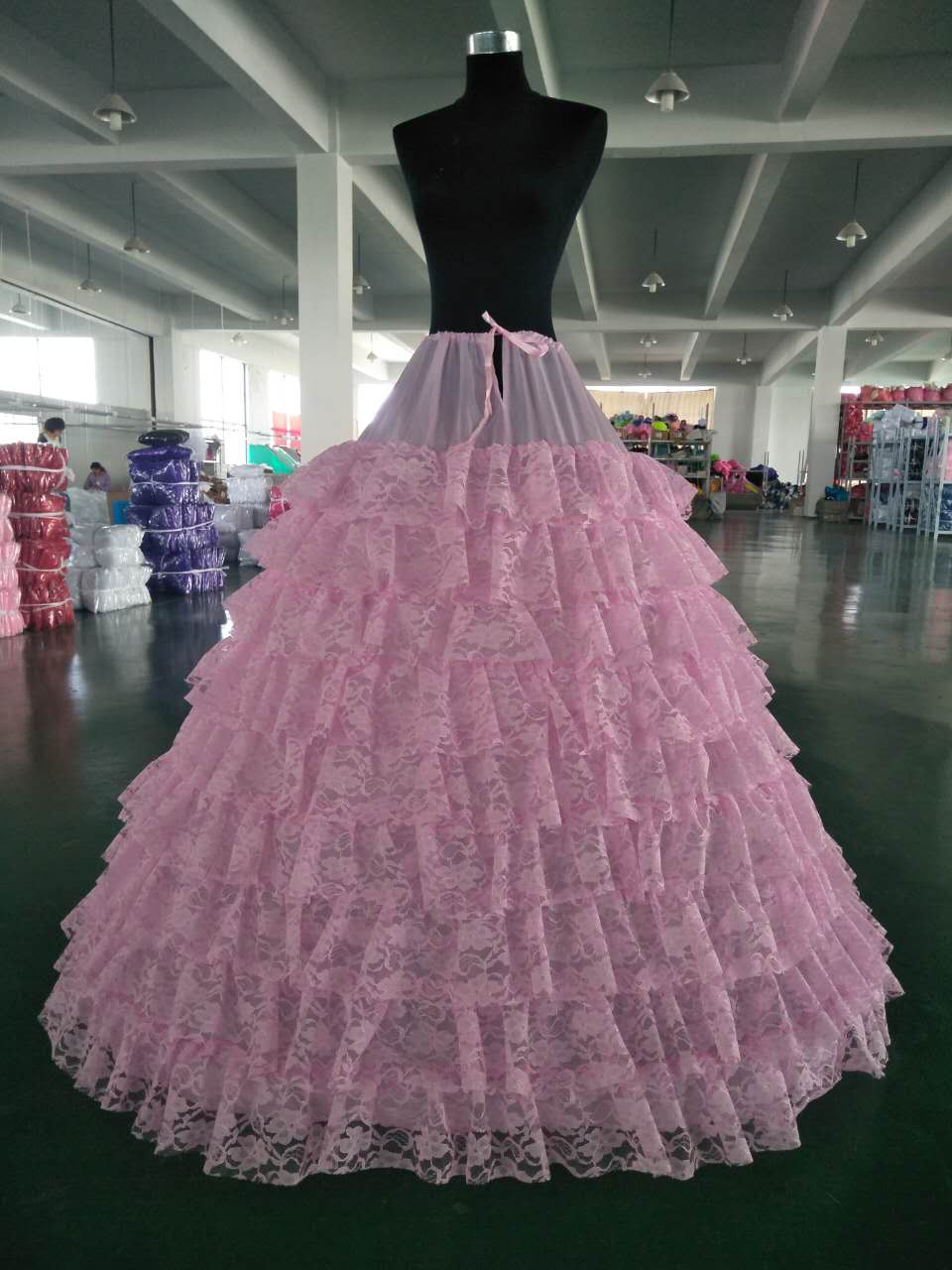 6 Reifen 9 Schichten Der Spitze Hochzeit Petticoat Lange groß Tüll Röcke Frauen Unterrock Für Hochzeit Kleid Auf Lagerbier