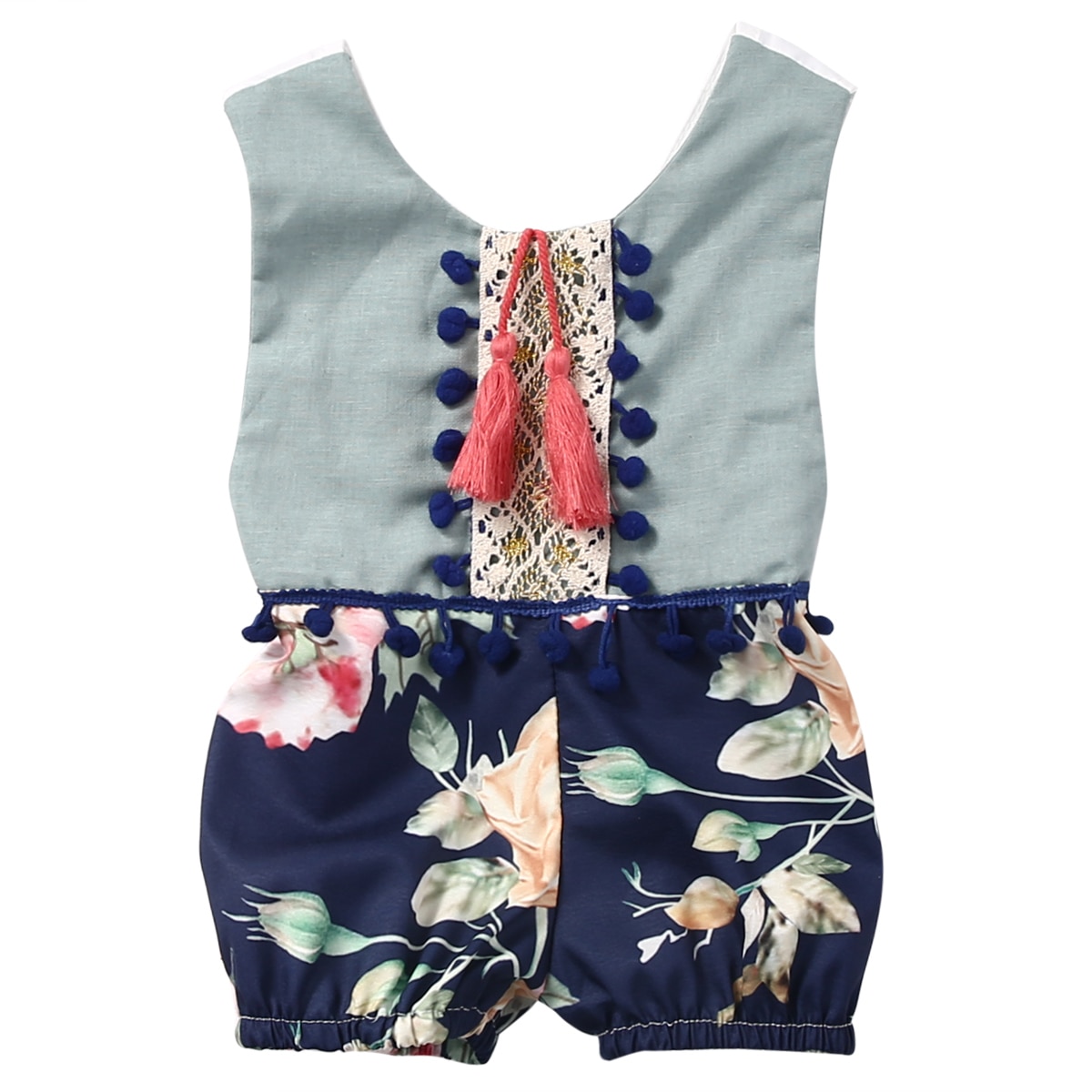 Pudcoco freundlicher Latzhose kurze Hose Für Mädchen Sommer Kleidung Lätzchen Overall Overall Blumendruck