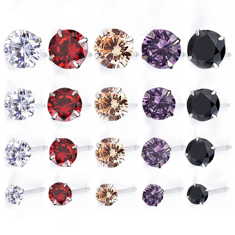 S925 Sterling Ohrringe Stifte Kristall Strass 3 4 5 6mm Frauen Klassische Zucht Ohrringe Silber Farbe zirkonia perlen Ohrring mädchen
