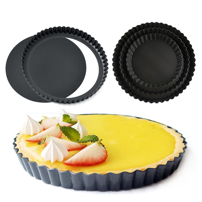 Nicht-Stock Torte Quiche Torte Torte Pfanne Formen Kuchen Pizza Kuchen Runde bilden Abnehmbare verlieren Unterseite Geriffelte schwer Pflicht Kuchen Pfanne Backformen