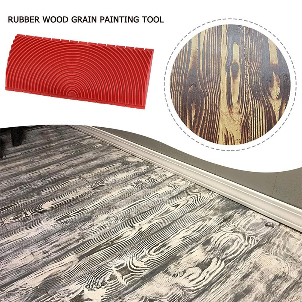 2 stücke Holz Körnung Werkzeug Kreative Nachahmung Holzmaserung Farbe Rolle Pinsel Werkzeug Gummi Körnung aufbringen Stempel Zauberstab Malerei Werkzeug