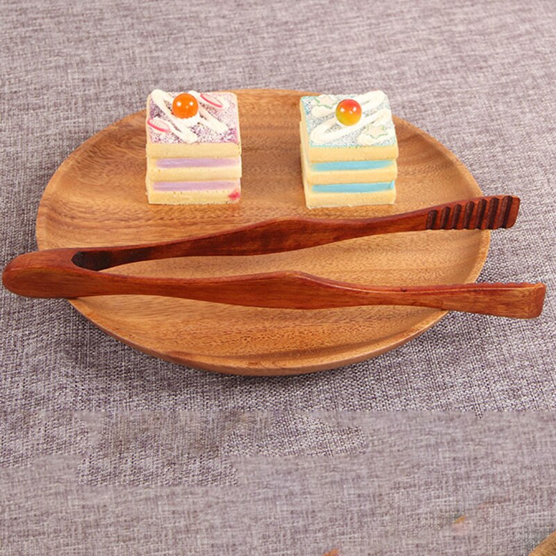 1 Pc Bambus Kochen Küche Zange essen BBQ Werkzeug Salat Fleck Steak Brot Kuchen Holzclip Heimat Küche Utensil