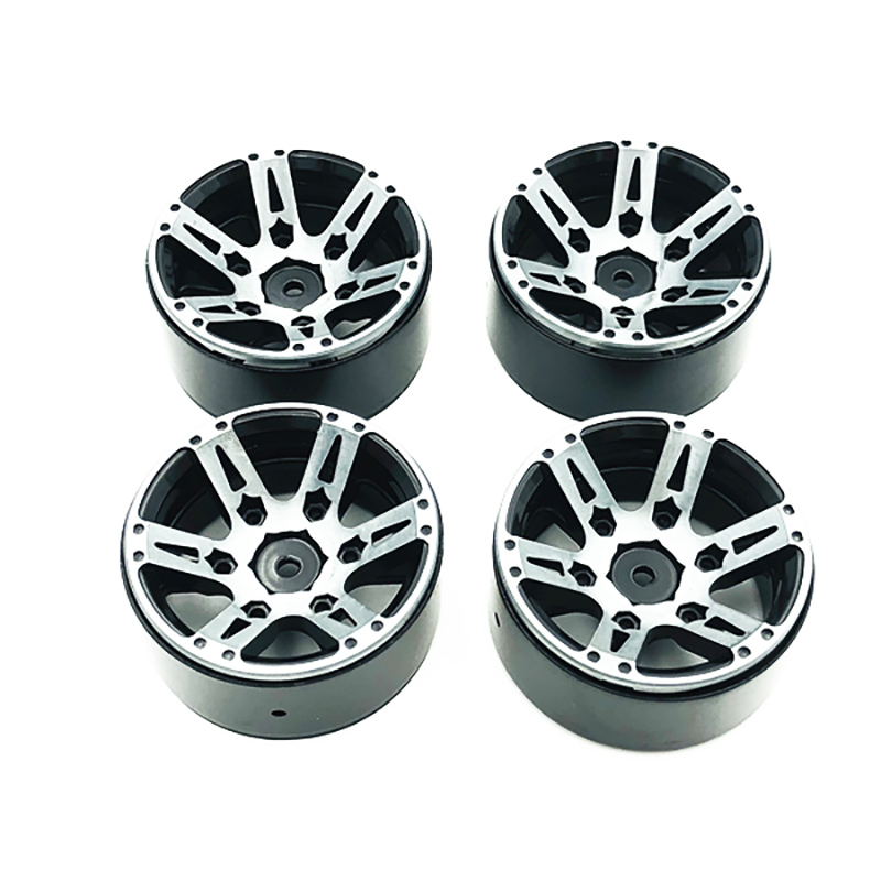 4Stck Rc Felsen Raupe Felge 1,9 Zoll Beadlock Für 1/10 axial Scx10 90046 Tamiya Cc01 D90 D110 Tf2 traxxas Trx-4 (Schwarz)