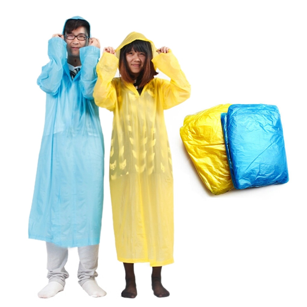 Einweg Regenmantel Erwachsene Notfall Wasserdichte Kapuze Poncho Reise Camping Muss Regen Mantel unisex Ein-Zeit Notfall Regenmantel