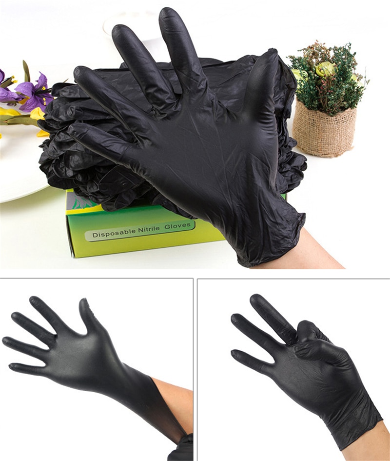 2 stücke Haar Handschuhe Haar Shampoo Haar Färbung Gleitschutz Handschuhe Wiederholte Verwendung von Handschuhe Salon Werkzeuge Schwarz Latex mit Partikel handschuhe