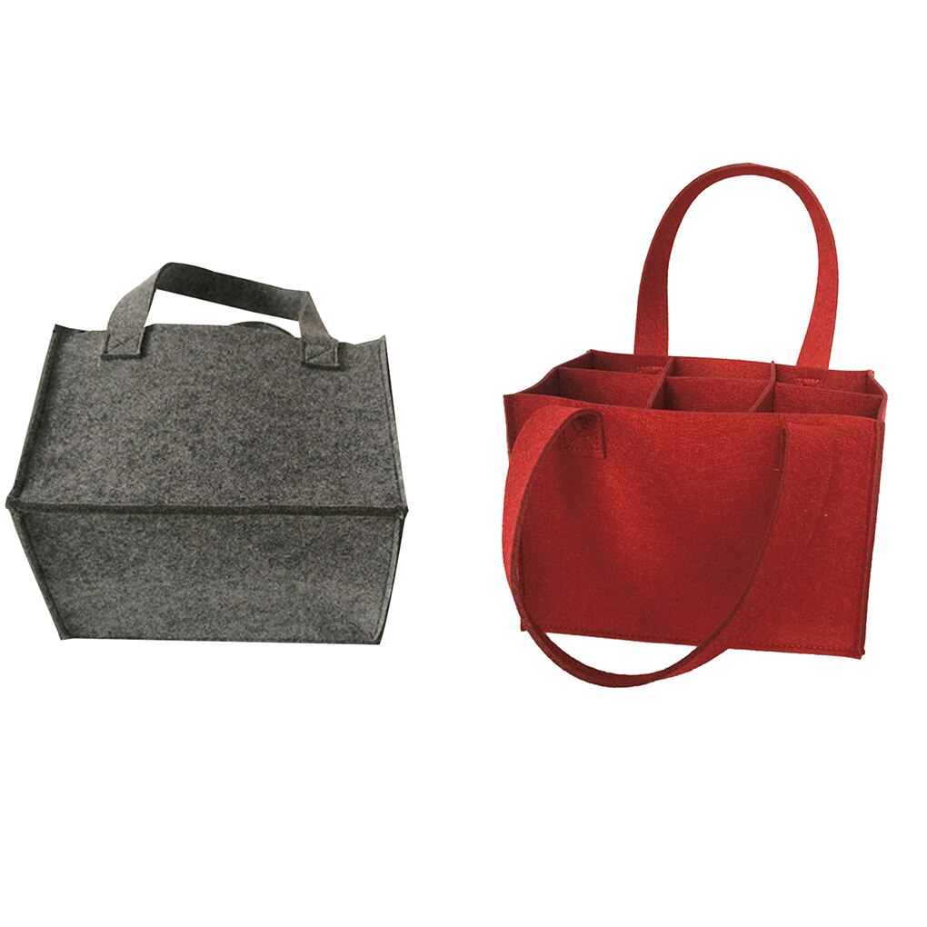 wiederverwendbar Waschbar Filz Tasche Wein Halfter Bahre Flasche Einkaufstasche Tasche Flasche Träger Mit 6 Flaschen Teiler Griff Tasche