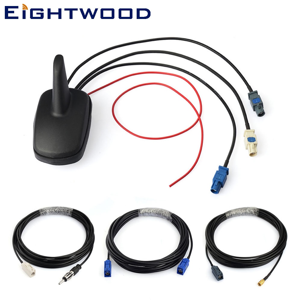 Eightwood GPS Antenne Auto tupfen FM Digital Radio verstärkt Antenne mit GPS Dach Montieren Luft und SMB Hai Flosse Antenne TUPFEN Bausatz