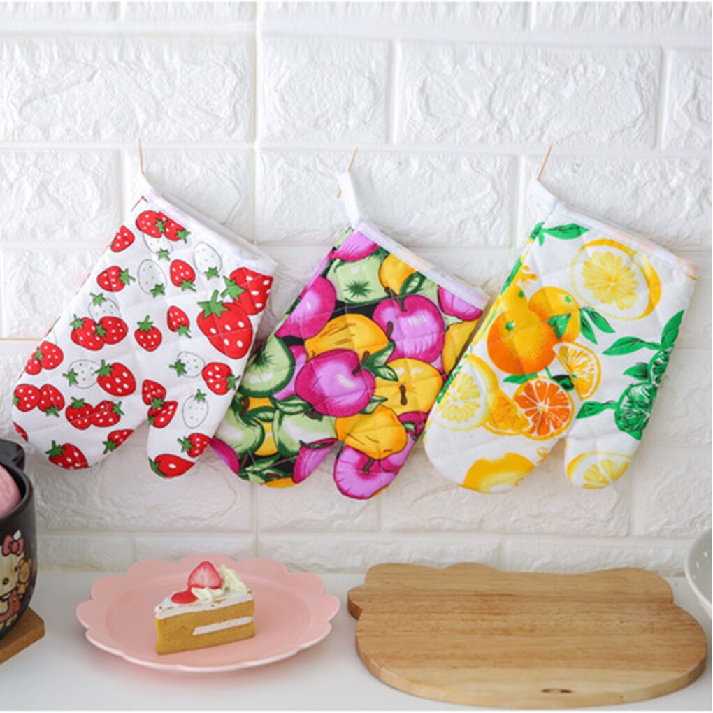 Nette Backofen Handschuhe Wärme Beständig Mikrowelle Ofen Handschuh Backen BBQ Topflappen Nicht-Unterhose Backofen Handschuhe Küche Kochen Werkzeuge Zufällige farbe