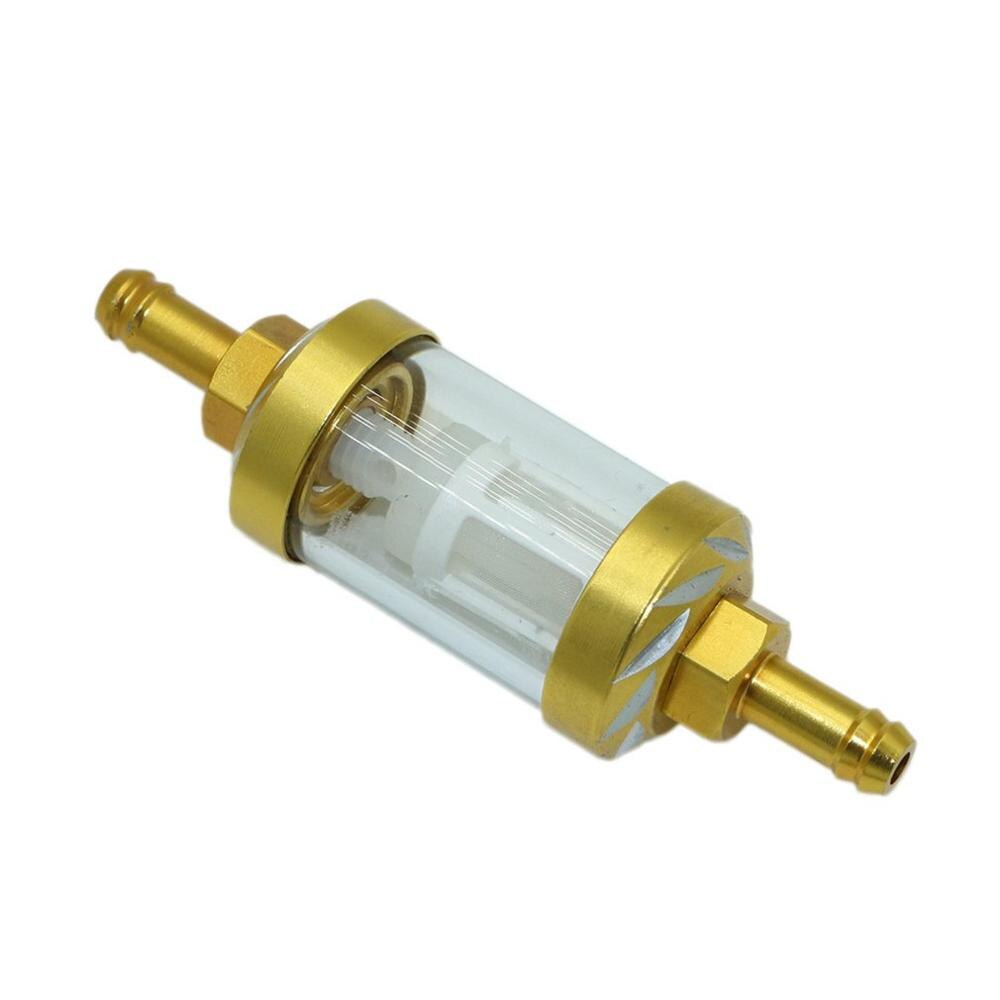 6mm retro Motorrad Änderung Teile Metall Öl Kraftstoff Filter Abnehmbare Transparente Glas Kraftstoff Filter Motorrad Zubehör