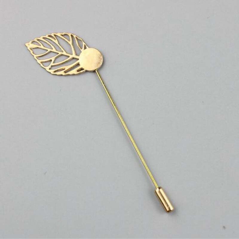 6 teile/beutel golden Blatt Überzogene Kupfer Hütte Broschen Stifte Stock brosche revers Stift Basis für frauen männer Diy Schmuck Erkenntnisse schmuck
