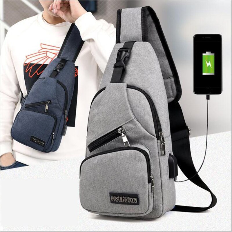 Anti Diebstahl Brust Tasche Schulter Taschen USB Ladung Crossbody-tasche Schule Kurze Reise Boten Taschen