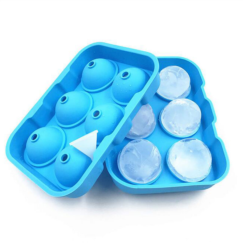Silikon Eis Tablett Große 6 See Kugel Eis Würfel Schimmel wiederverwendbar Eis Ball Hersteller Silikon bilden für Eis Whiskey Bar küche Zubehör