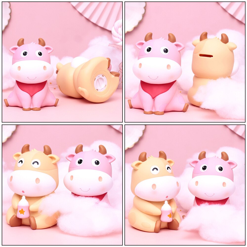 1Pc SchöNe Kreative Kuh sparen Topf Kleine Einsparung Topf freundlicher sparen Topf Harz sparen Topf SchöNe sparen Krug Schreibtisch dekoration für