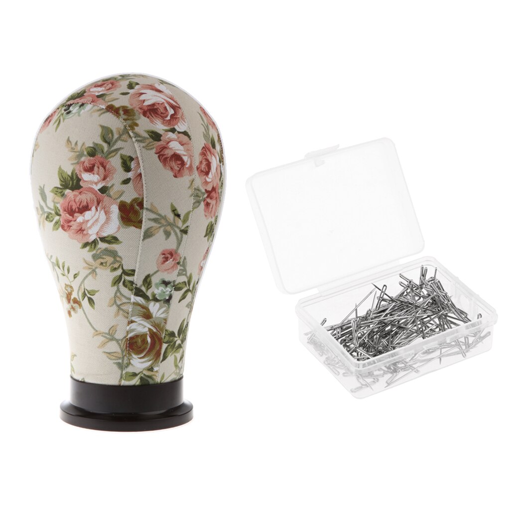 22 zoll Blume Haar Mannequin Puppe 100 stücke 35mm T-Stifte einstellen Für Perücken Salon Einkaufen