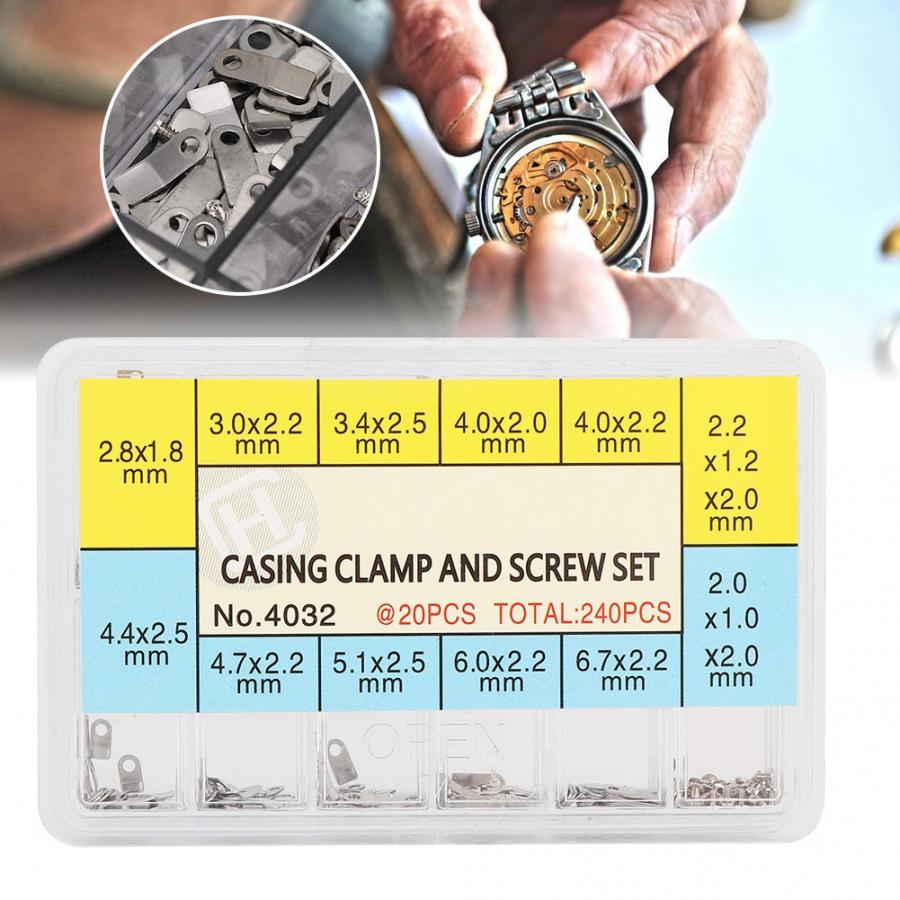 sortiert 10 Größen Uhr Teile Stahl Uhr Bewegungen Befestigung Adapter Sicherung Schrauben Uhr werkzeuge Für Uhrmacher b