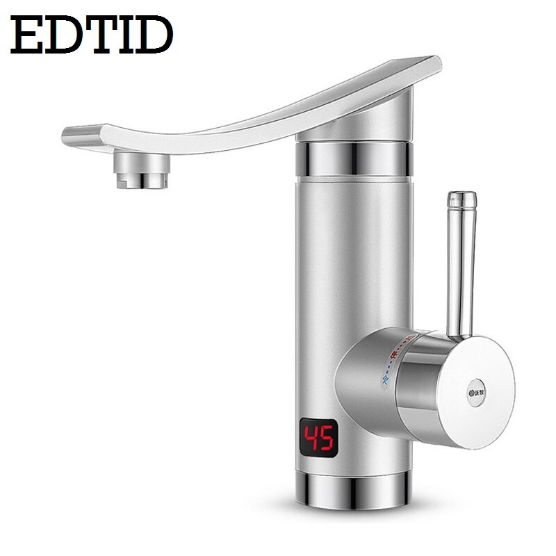 EDTID 3000W Elektrische Durchlauferhitzer Wasserhahn klopfen LED Umgebungs Licht Temperatur Anzeige Schlecht Küche sofortig Heizung klopfen