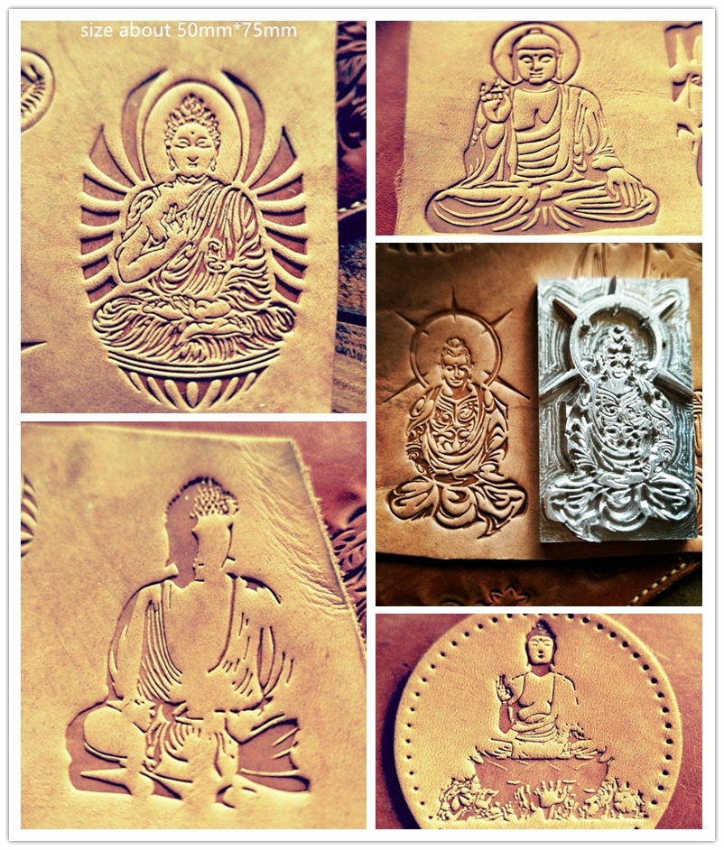 Buddha serie aufbringen Hand-arbeit einzigartige leder arbeits werkzeuge Carving schläge stempel handwerk leder mit leder Carving zu