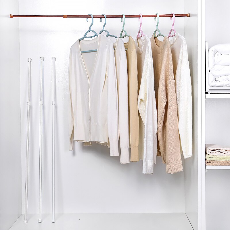 Erweiterbar Teleskop Stangen Dusche Vorhang Pole Kleidung Schrank Organizer Gestell Teleskop Stange Schlecht Lieferungen