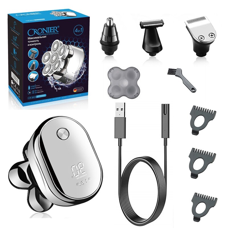 gesichts körper digitale Anzeige elektrischen rasierer für männer kahl rasieren maschine Bart elektrische rasierer haar Trimmer wasserdicht