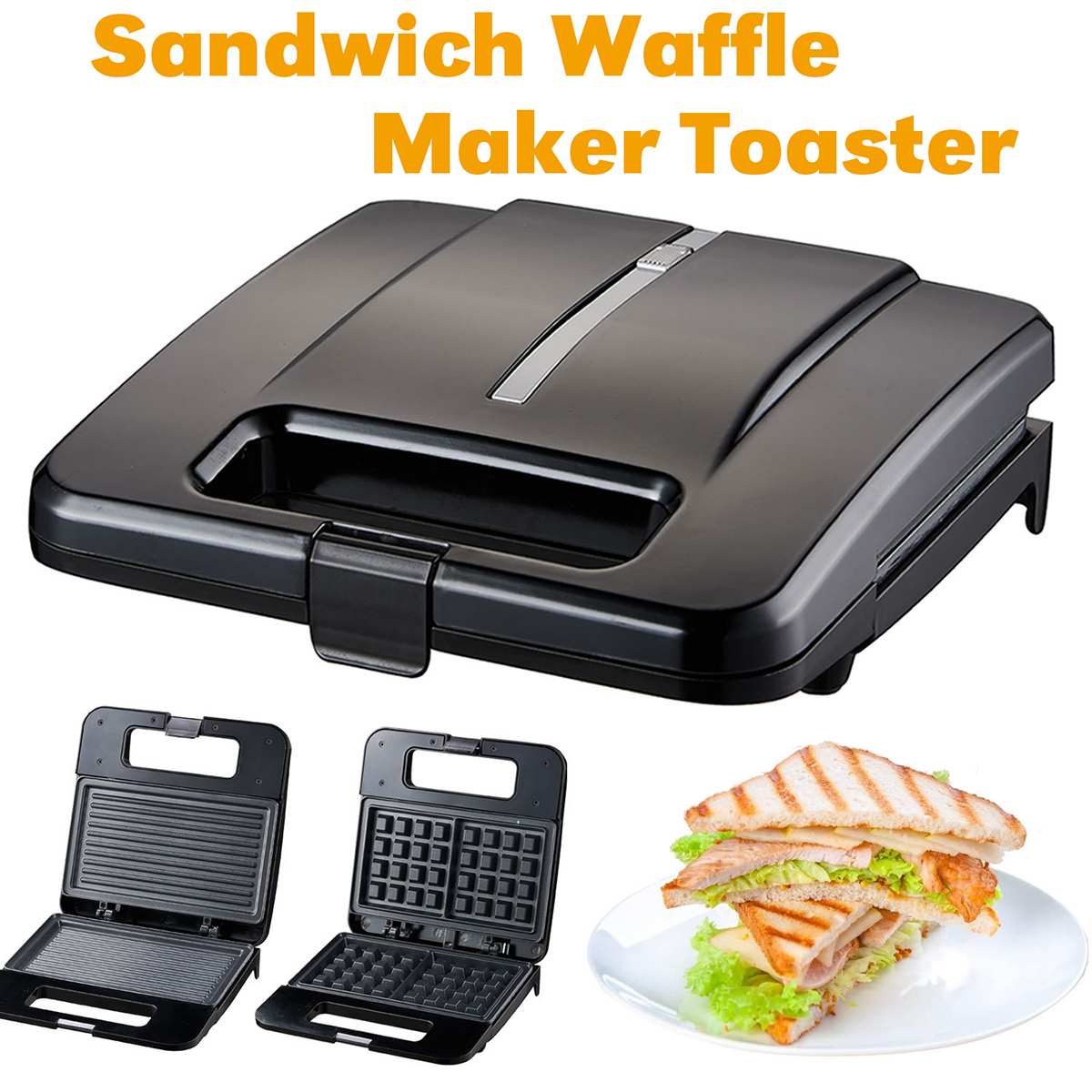 3 arten Elektrische Waffeln Hersteller Eisen Sandwich Hersteller Maschine blasiert Ei Kuchen Ofen Frühstück Waffel Maschine mit Abnehmbare Platten