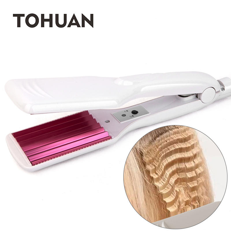 TOHUAN Wellen Flauschigen Wellblech Schnelle Heizung Haar Flache Eisen Welle Crimpen Haar Eisen Wellen Haar Crimper Frisur Werkzeug
