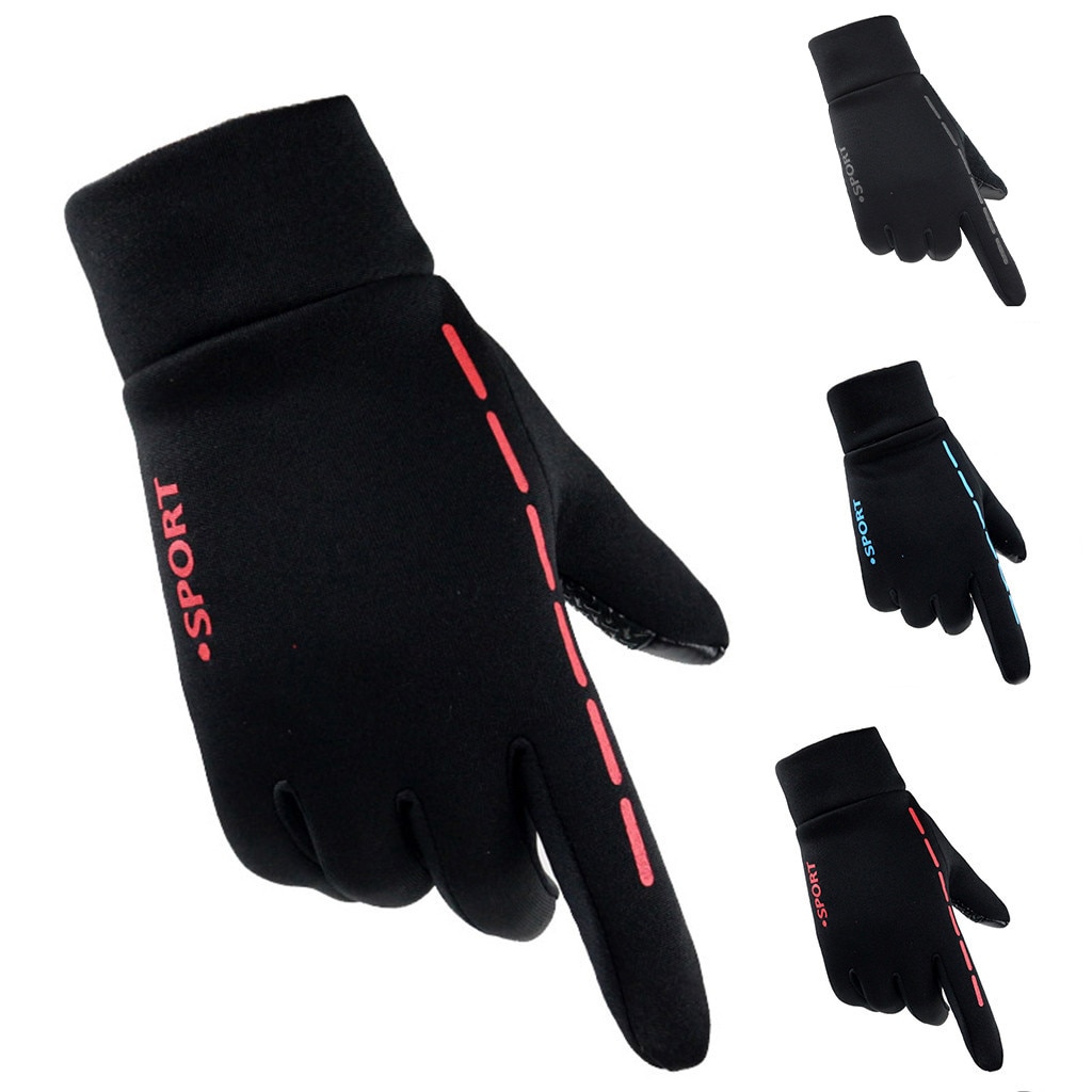 männer Und Frauen Winter Voller Finger Handschuhe draussen Sport Lauf Handschuhe Gefüttert warm berühren Bildschirm Fitness Nicht-Unterhose handschuhe
