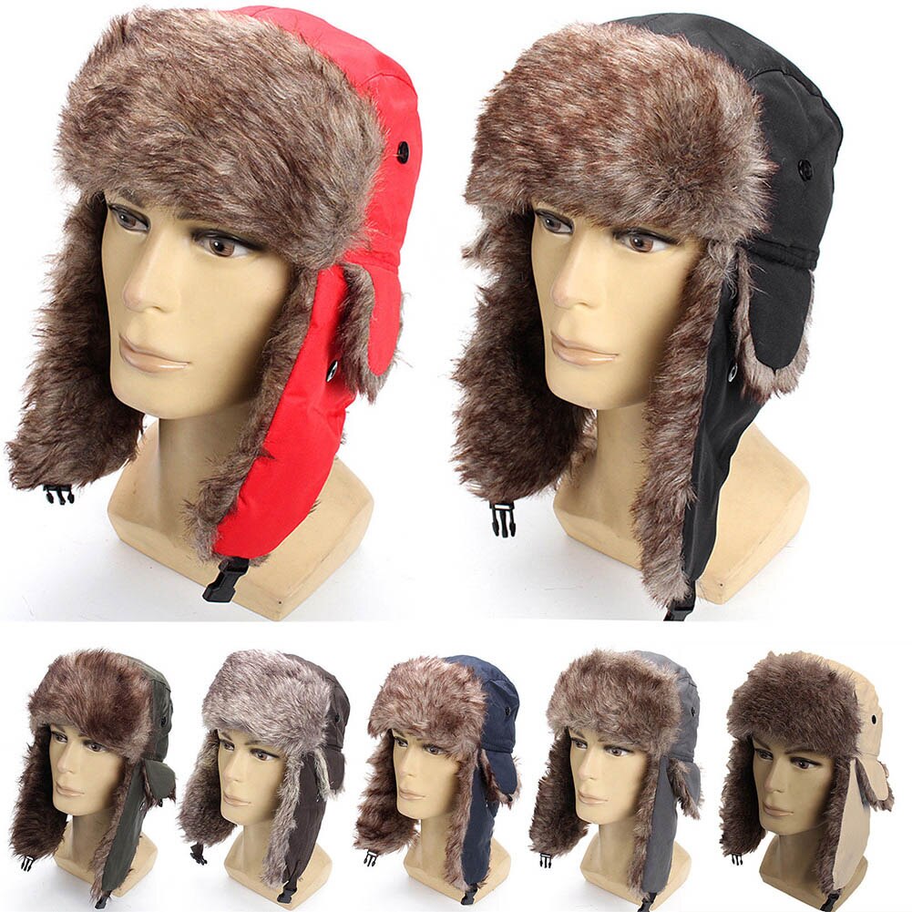 unisex Pelz Bomber Winter draussen Fallensteller Flieger Deckel Soldat Earflap Warme Russische Ski Hütte langlebige warm Hütte komfortable warme mütze