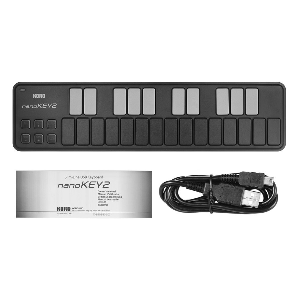 KORG nanoKEY2 schlank-Linie Tragbare USB Midi- Tastatur Regler 25 Tasten mit USB Kabel Tastatur Mithelfer