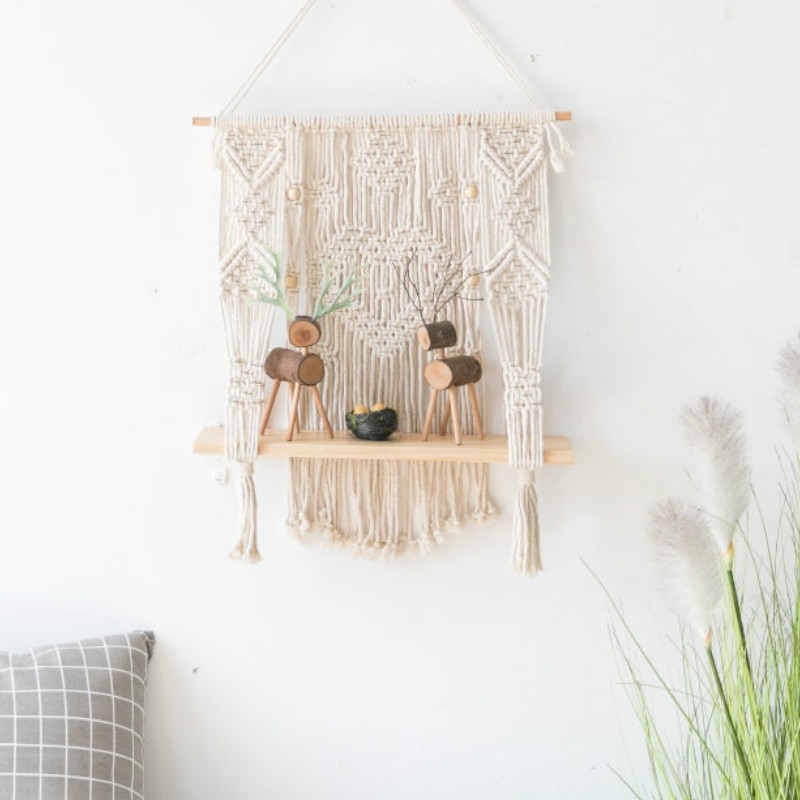 Macrame Zauberstab Hängen Regal Hand Gesponnener Korb Anlage Halfter Decoracion Hogar Hängen Pflanzer Tiestos