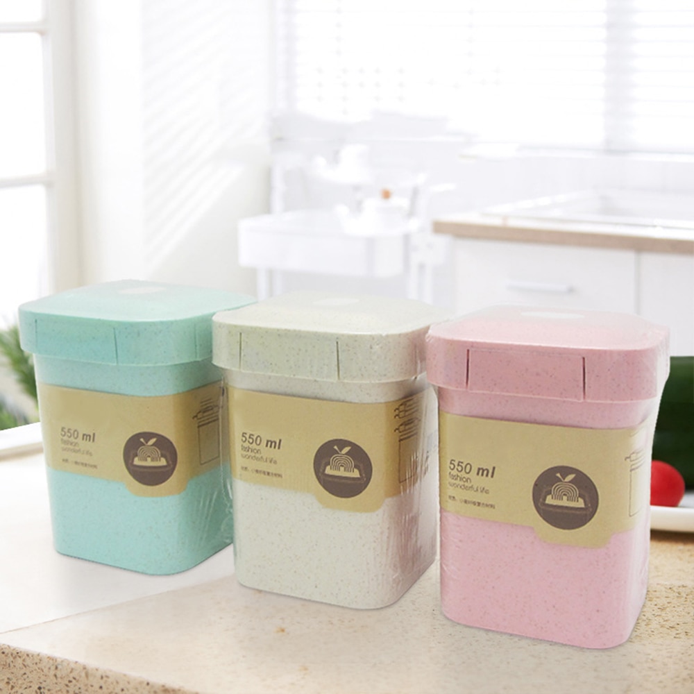 550ml Tragbare Studenten Mittagessen Kasten Weizen Stroh Bento Suppe Tasse dichtung mit deckel Mikrowelle Geschirr Lebensmittel Lagerung Container Lebensmittel Kasten