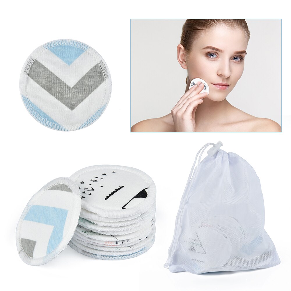 12 TEILE/SATZ Mehrweg Bambus Faser Waschbar Runden Pads machen-hoch Entfernung Baumwolle Pad Reinigung Gesichts Pad Werkzeug Neue