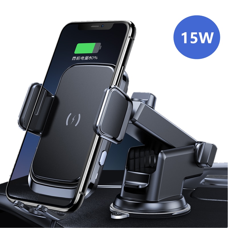 Qi Schnelle Auto Drahtlose Ladegerät 15W Für iPhone 11 Samsung S20 S10 S9 + Induktion Auto Montieren Drahtlose Ladung mit Auto Telefon Halfter