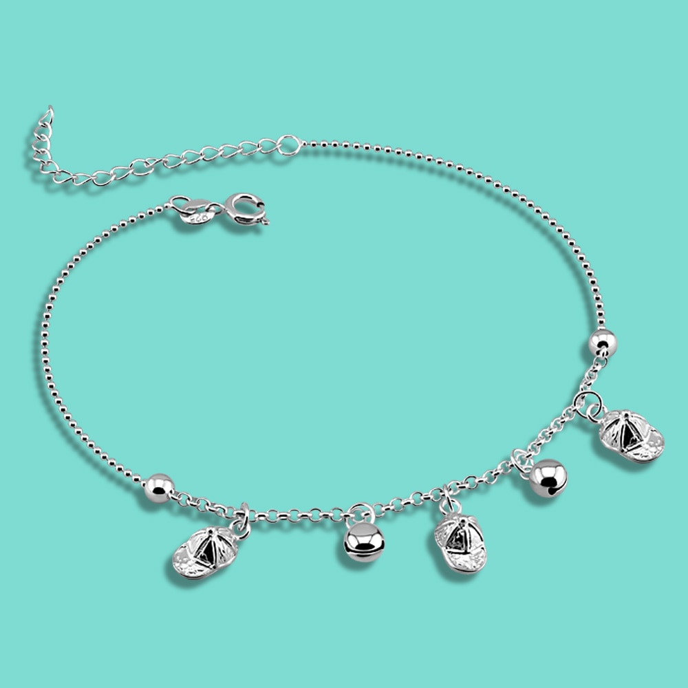 Frauen Kreative Original Silber Schmuck 925 Sterling Silber Fußkettchen Sommer Knöchel Armbinde Solide Silber Kette Strand Party